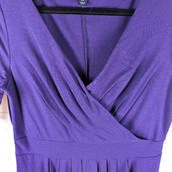 Lands' End Purple 3/4" Sleeve Wrap Dress - Small - Picture 2 of 5